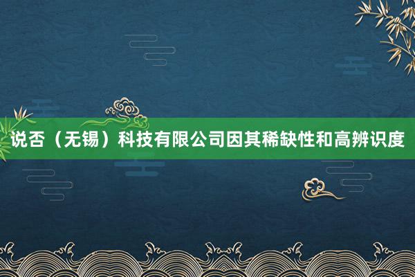 说否(无锡)科技有限公司因其稀缺性和高辨识度
